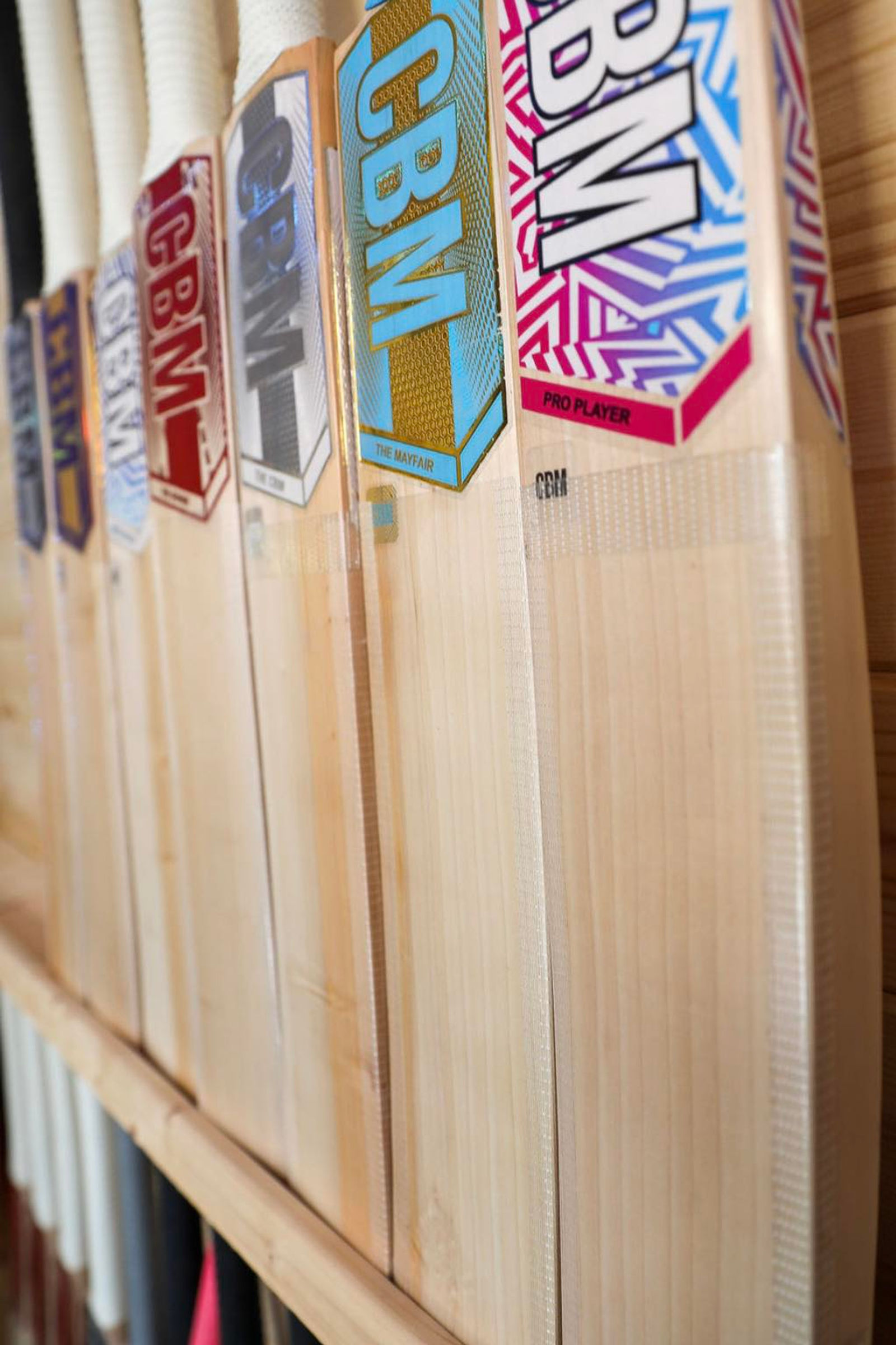 A bat being pressed in the workshop.
